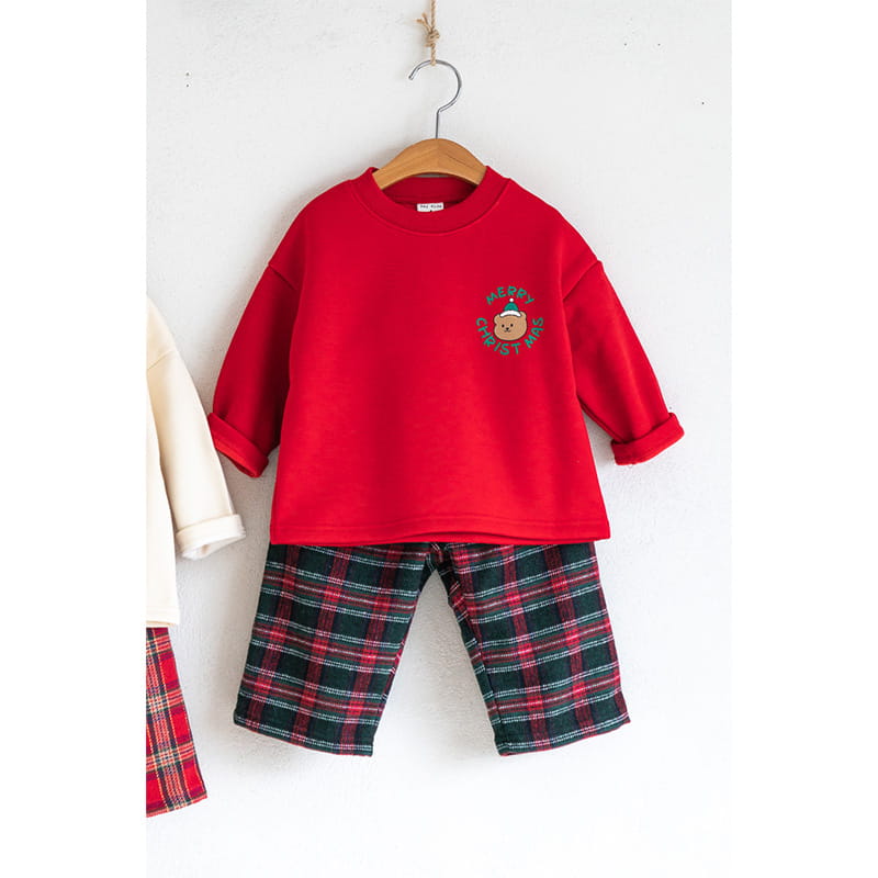 Raykids - Korean Children Fashion - #childofig - Merry Bear Top Bottom Set Check - 2