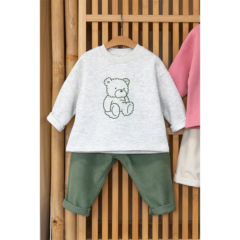 Raykids - Korean Children Fashion - #childofig - Bear Fleece Panpan Top Bottom Set