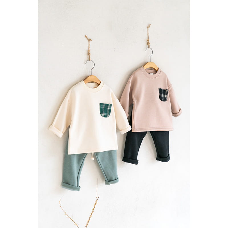 Raykids - Korean Children Fashion - #childrensboutique - Check Pocket String Top Bottom Set - 3