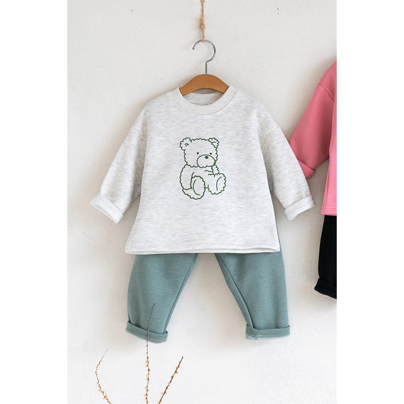 Raykids - Korean Children Fashion - #childrensboutique - Bear Fleece String Top Bottom Set