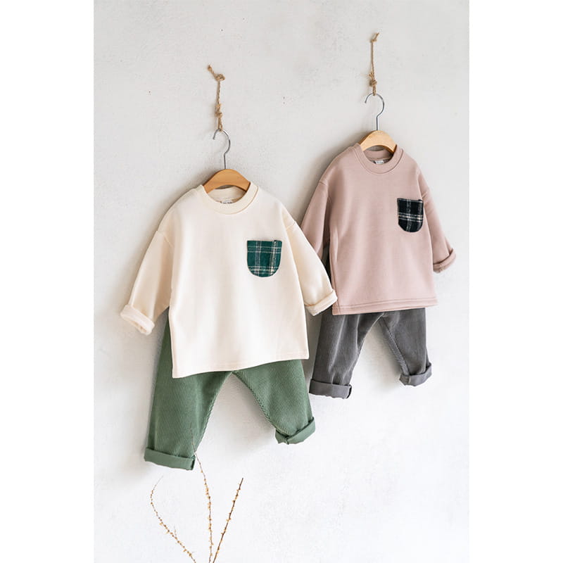 Raykids - Korean Children Fashion - #designkidswear - Check Pocket Panpan Top Bottom Set - 5