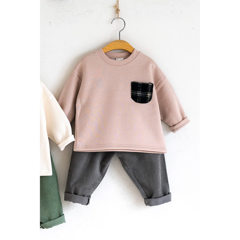 Raykids - Korean Children Fashion - #designkidswear - Check Pocket Fleece Tee - 3