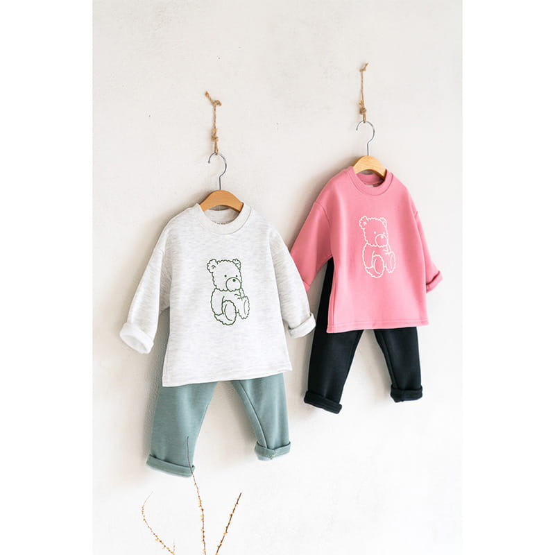 Raykids - Korean Children Fashion - #discoveringself - Bear Fleece String Top Bottom Set - 3