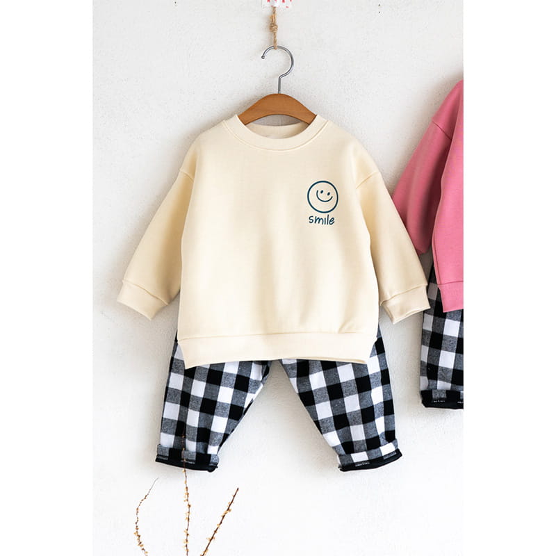 Raykids - Korean Children Fashion - #kidzfashiontrend - Smile Big Check Top Bottom Set