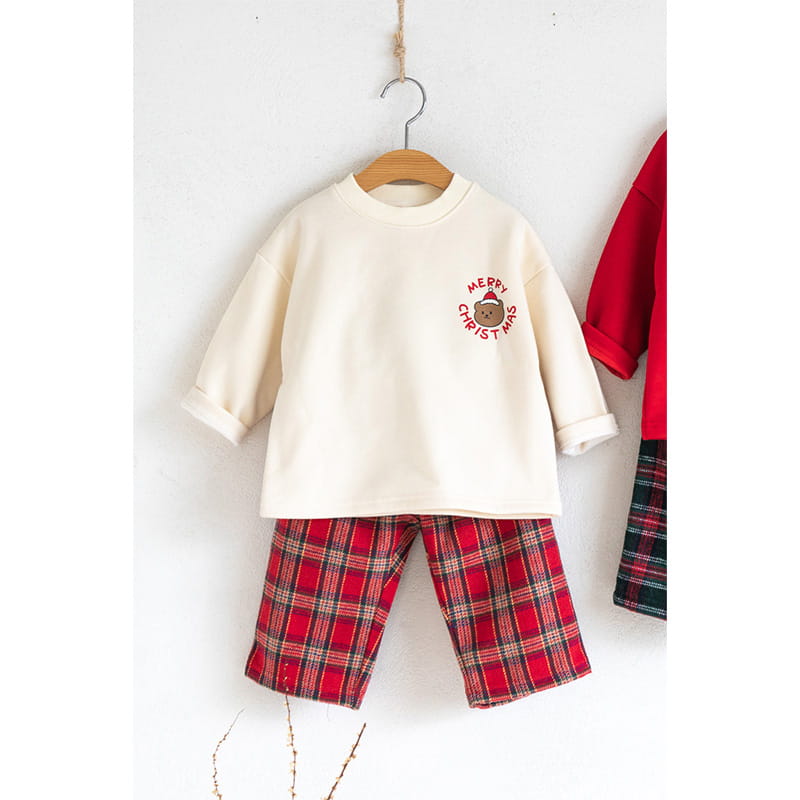 Raykids - Korean Children Fashion - #stylishchildhood - Merry Bear Top Bottom Set Check