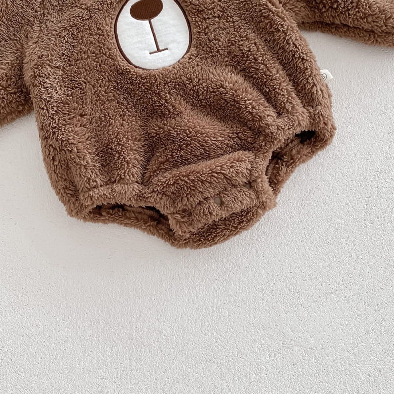 Reve Kid - Korean Baby Fashion - #babyboutique - Bebe Bear Hoody Bodysuit - 5