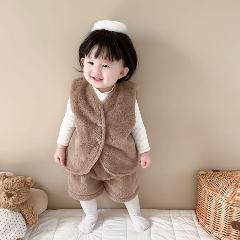 Reve Kid - Korean Baby Fashion - #babyboutique - Bebe Rabbit Fleece Top Bottom Set - 2