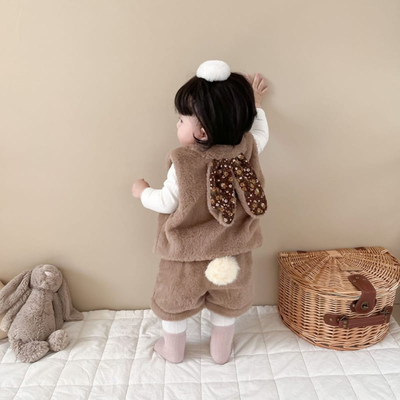 Reve Kid - Korean Baby Fashion - #babyboutiqueclothing - Bebe Rabbit Fleece Top Bottom Set - 3