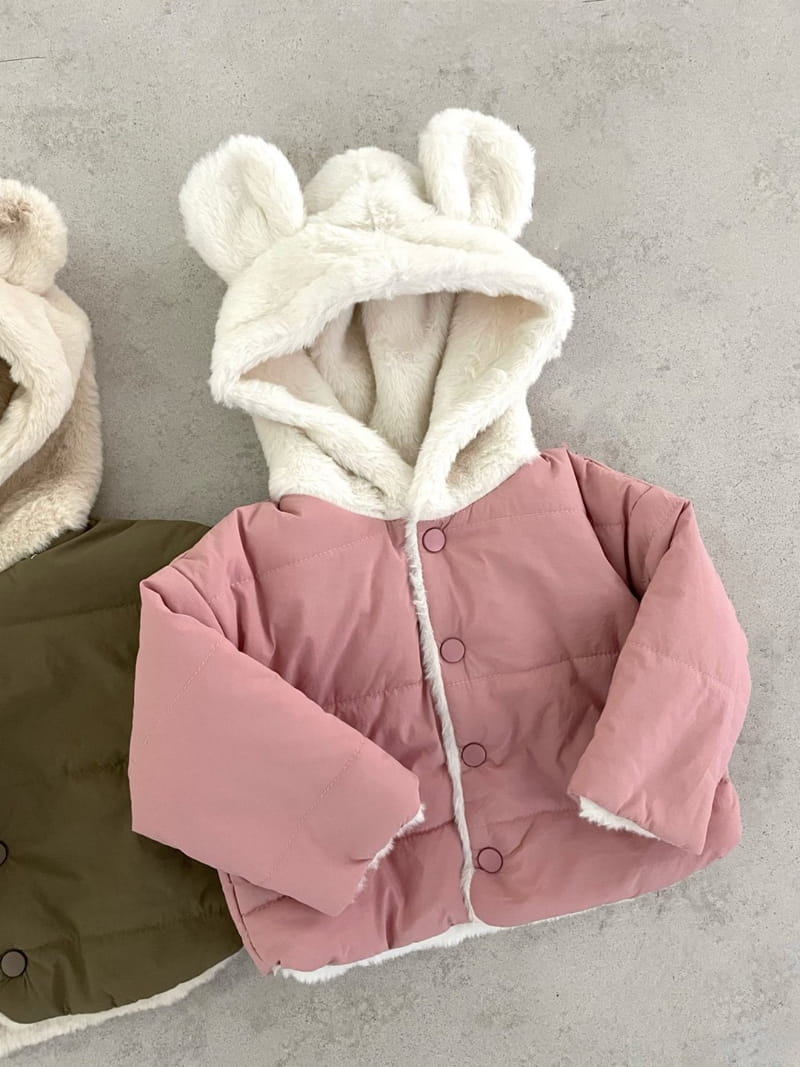 Reve Kid - Korean Baby Fashion - #babylifestyle - Bebe Bear Hoody Padding Jacket - 2