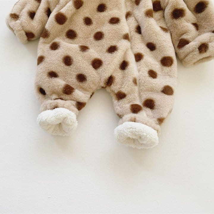 Reve Kid - Korean Baby Fashion - #babygirlfashion - Dot Fleece Bodysuit - 4