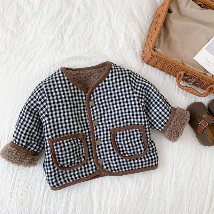 Reve Kid - Korean Baby Fashion - #babylifestyle - Reversible Check Bbogle Jacket