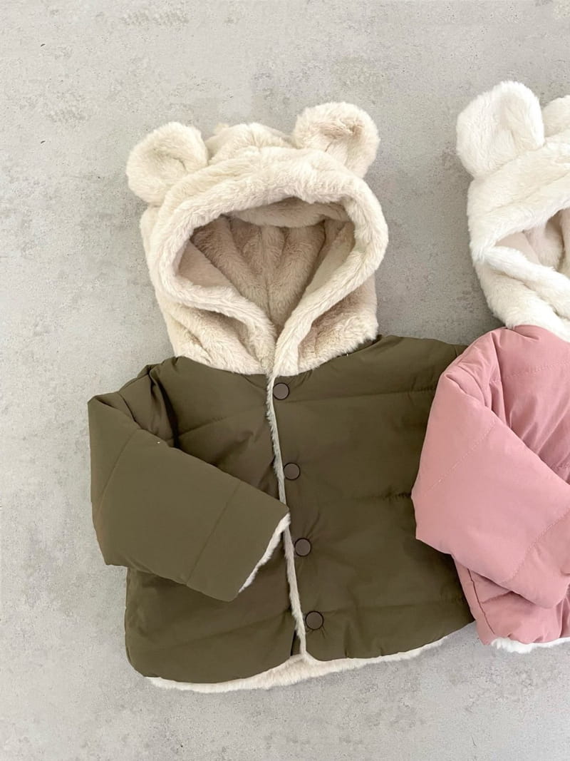 Reve Kid - Korean Baby Fashion - #babyoninstagram - Bebe Bear Hoody Padding Jacket - 3