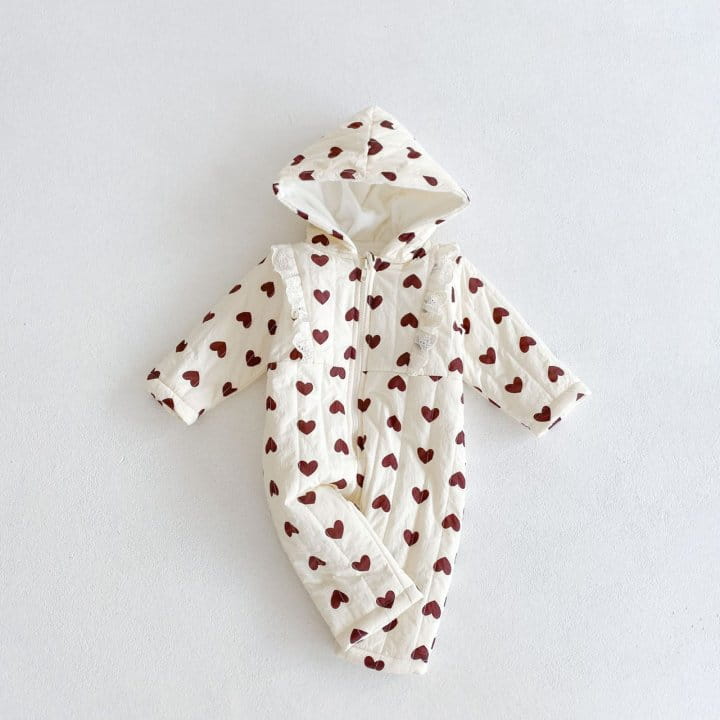 Reve Kid - Korean Baby Fashion - #onlinebabyboutique - Heart Padding Bodysuit