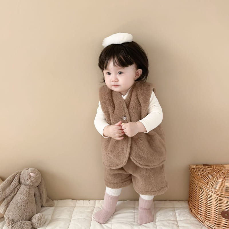 Reve Kid - Korean Baby Fashion - #smilingbaby - Bebe Rabbit Fleece Top Bottom Set