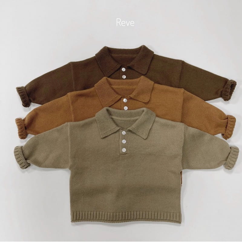 Reve Kid - Korean Children Fashion - #kidsshorts - Kid Basic Collar Knit Tee - 2