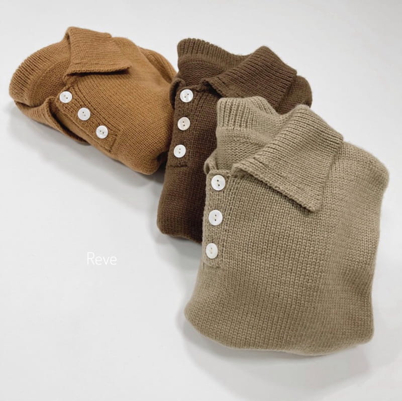 Reve Kid - Korean Children Fashion - #kidsstore - Kid Basic Collar Knit Tee - 4