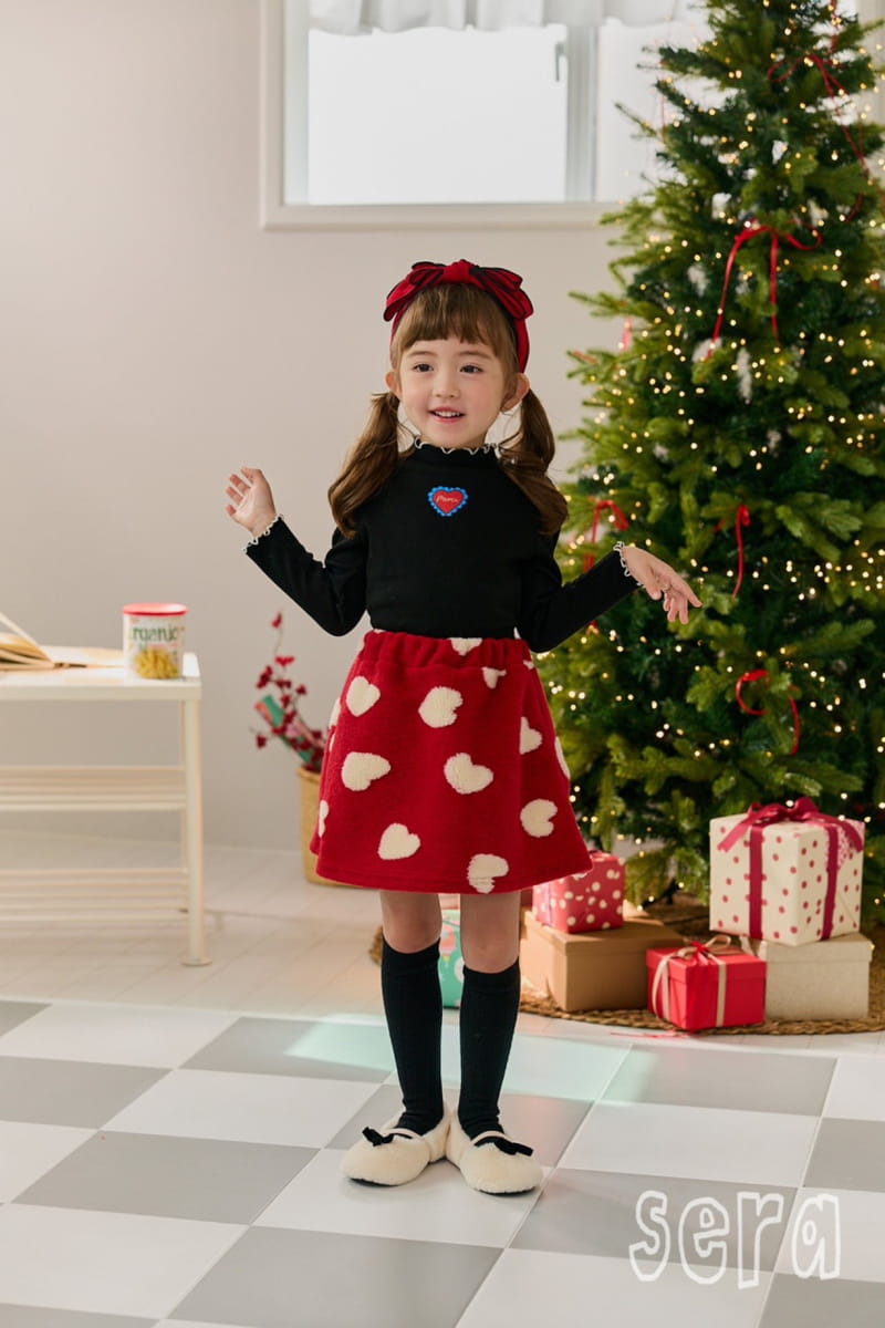 Sera - Korean Children Fashion - #Kfashion4kids - Heart Pom Pom Skirt