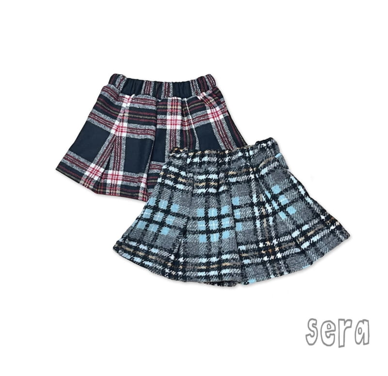 Sera - Korean Children Fashion - #childrensboutique - Check Wrinkle Skirt Pants - 8