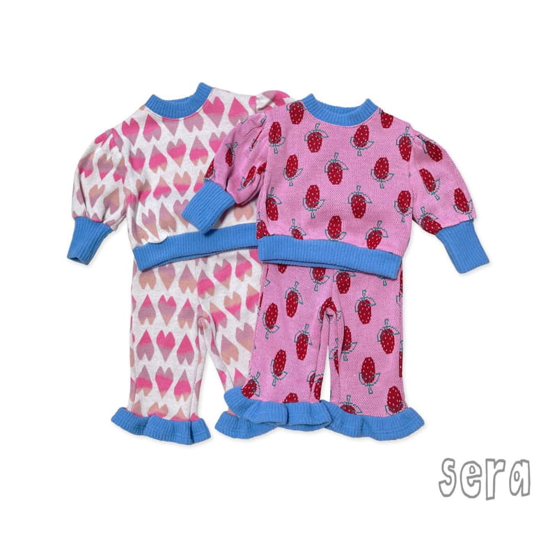 Sera - Korean Children Fashion - #childrensboutique - Jacquard Frill Top Bottom Set - 11