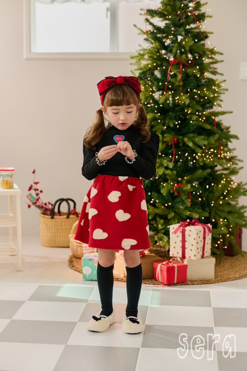 Sera - Korean Children Fashion - #littlefashionista - Heart Pom Pom Skirt - 2