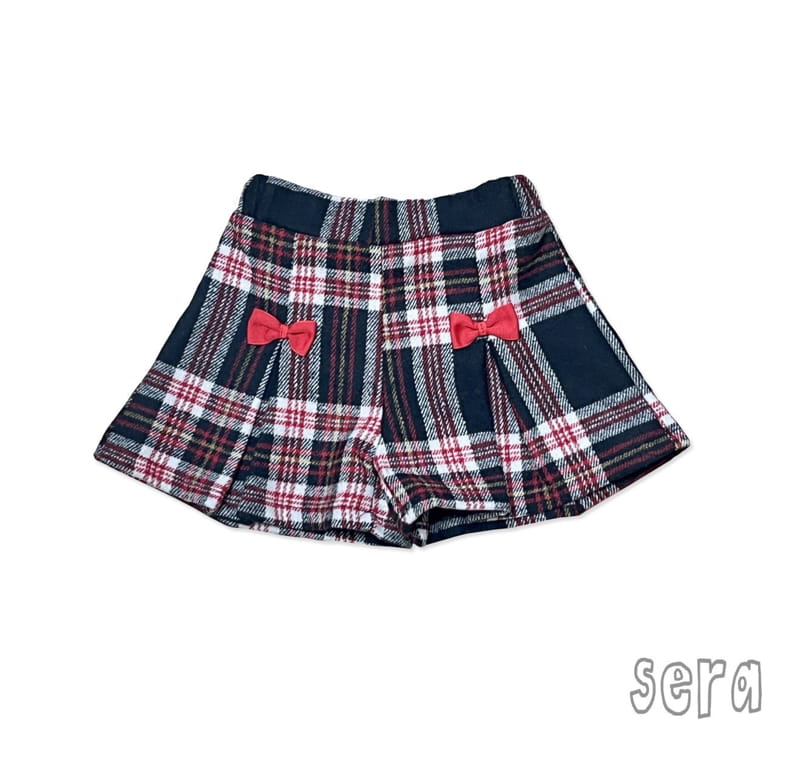 Sera - Korean Children Fashion - #stylishchildhood - Check Wrinkle Skirt Pants - 6