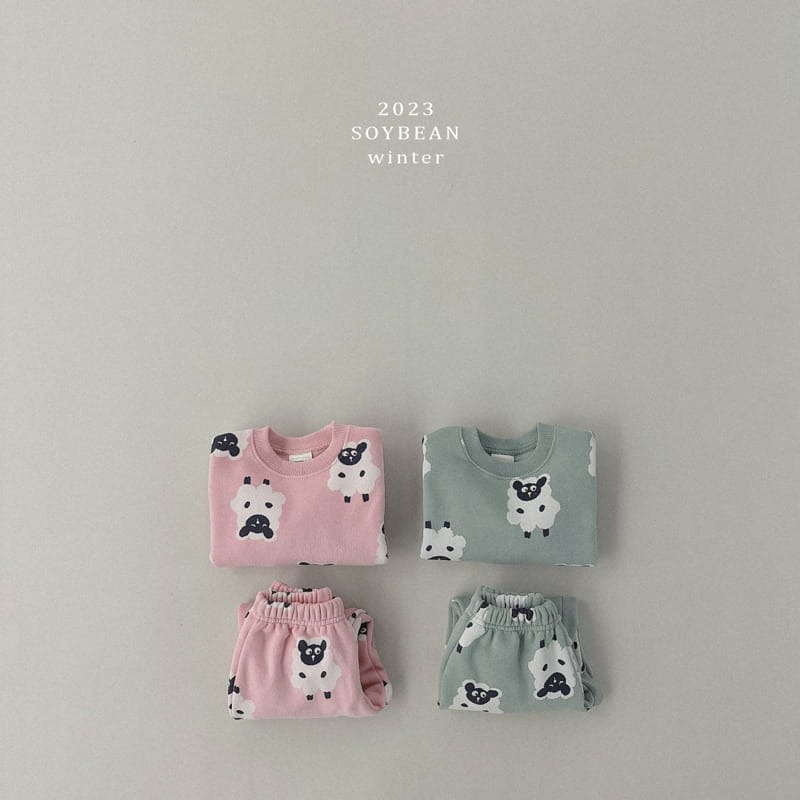 Soybean - Korean Children Fashion - #designkidswear - Fleece Sheep Top Bottom Set - 5