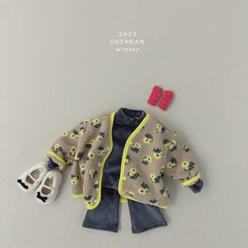 Soybean - Korean Children Fashion - #designkidswear - Fleece Winter Flower Jacket - 2