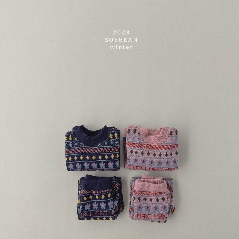 Soybean - Korean Children Fashion - #discoveringself - Vintage Knit Top Bottom Set - 7