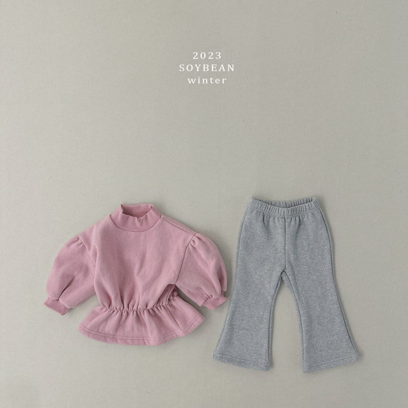 Soybean - Korean Children Fashion - #littlefashionista - Fleece Color Top Bottom Set - 4