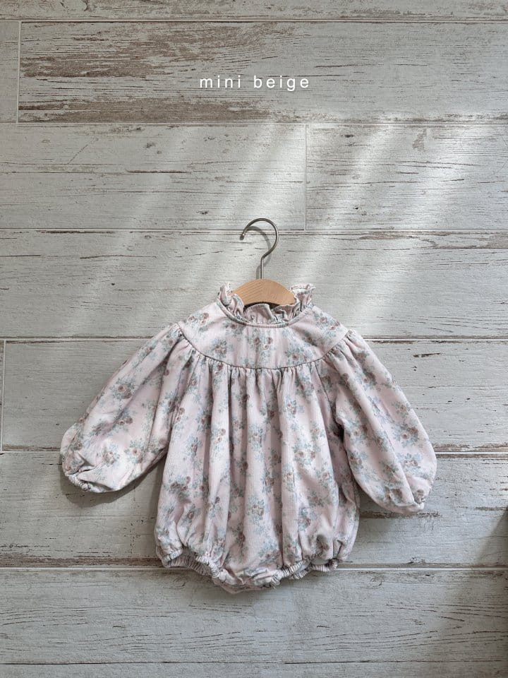 The Beige - Korean Baby Fashion - #babyboutique - Rib Flower Bodysuit - 3