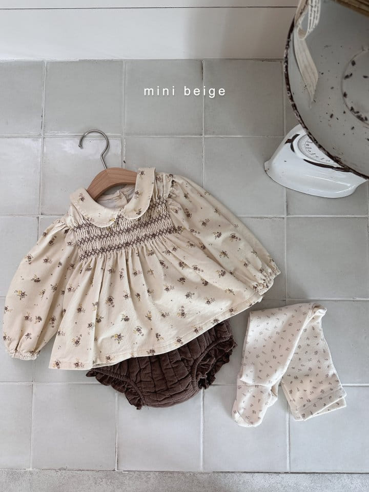 The Beige - Korean Baby Fashion - #babyboutique - Collar Smocked Blouse - 8