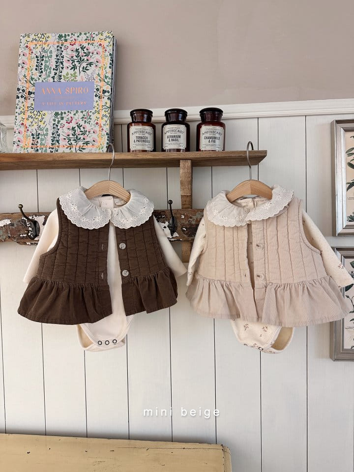 The Beige - Korean Baby Fashion - #babyboutique - Collar Bodysuit - 8