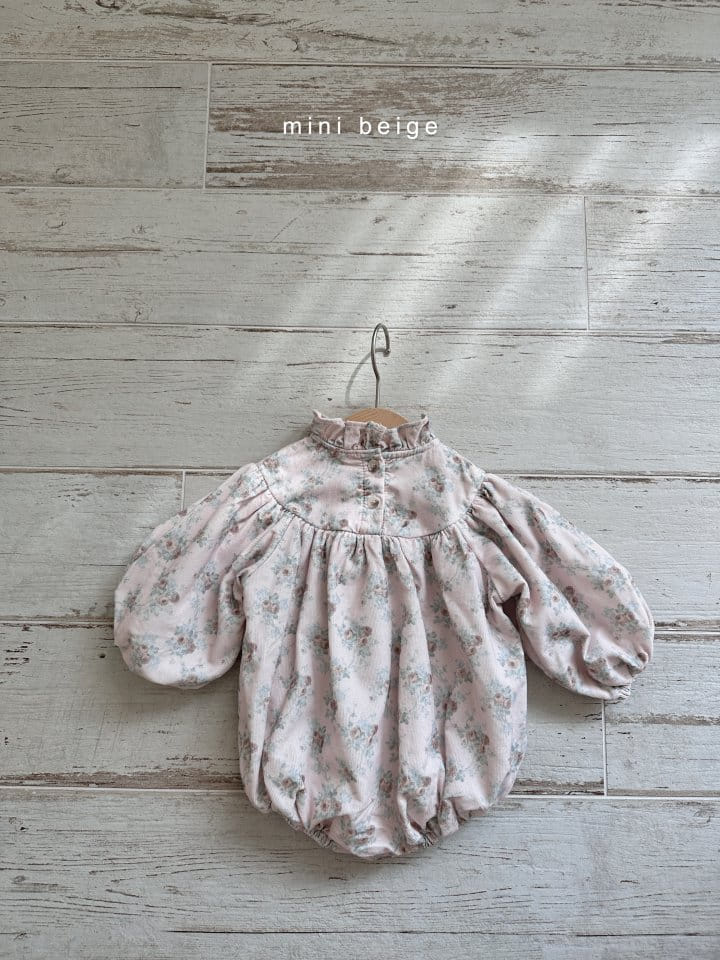 The Beige - Korean Baby Fashion - #babyboutique - Rib Flower Bodysuit - 4