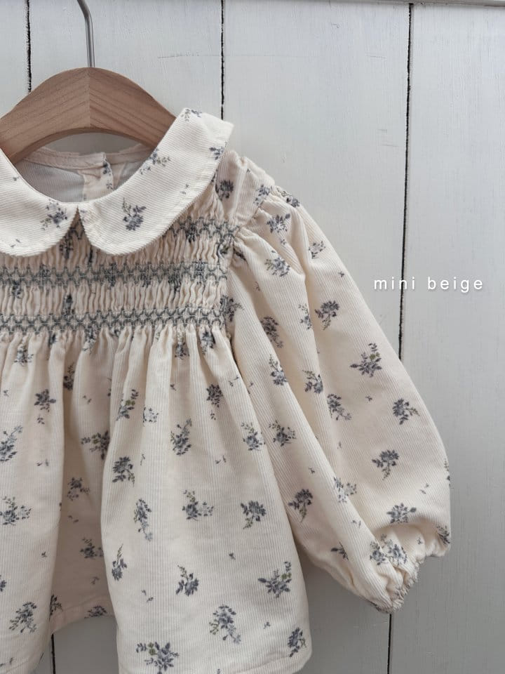 The Beige - Korean Baby Fashion - #babyootd - Collar Smocked Blouse - 2