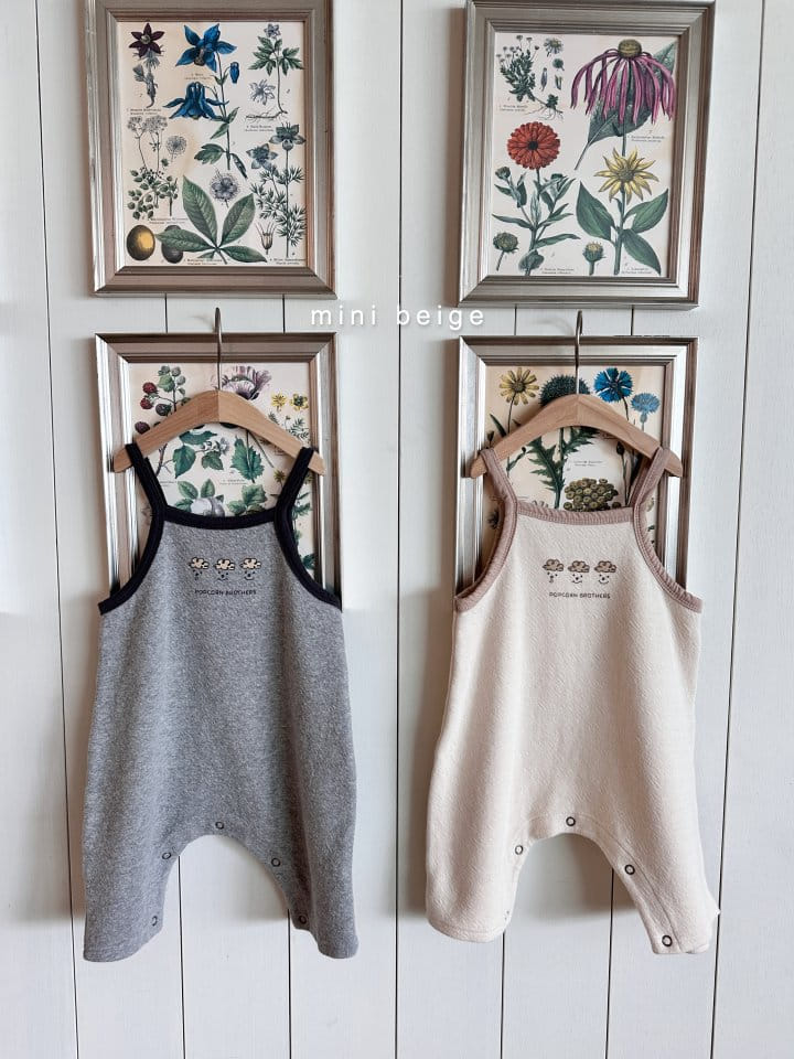 The Beige - Korean Baby Fashion - #babyoutfit - Piping Sleeveless Bodysuit