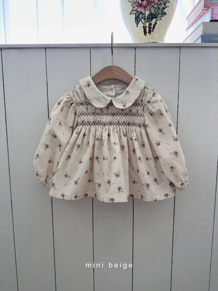 The Beige - Korean Baby Fashion - #babyoutfit - Collar Smocked Blouse - 4