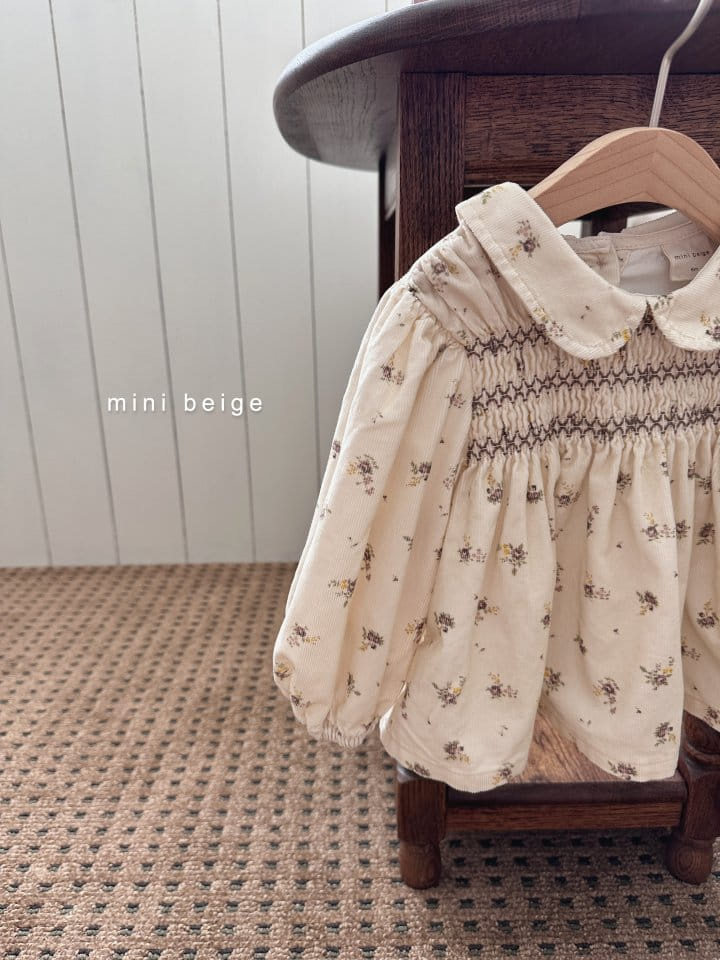 The Beige - Korean Baby Fashion - #onlinebabyboutique - Collar Smocked Blouse - 6