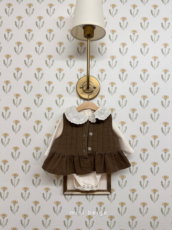 The Beige - Korean Baby Fashion - #onlinebabyboutique - Collar Bodysuit - 5