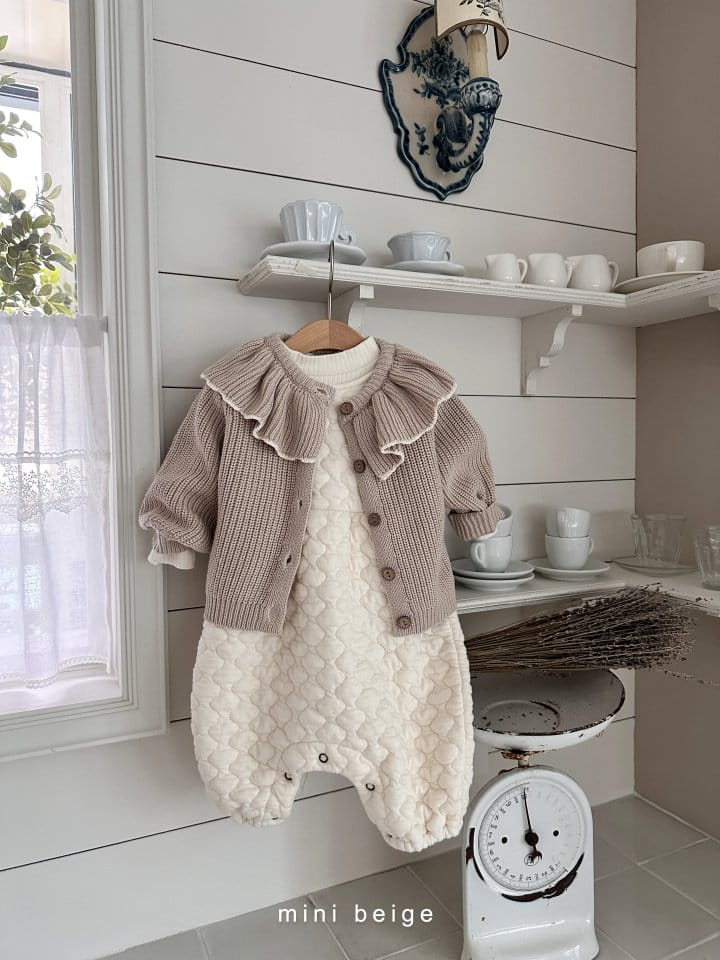 The Beige - Korean Baby Fashion - #onlinebabyboutique - Frill Knit Cardigan - 3