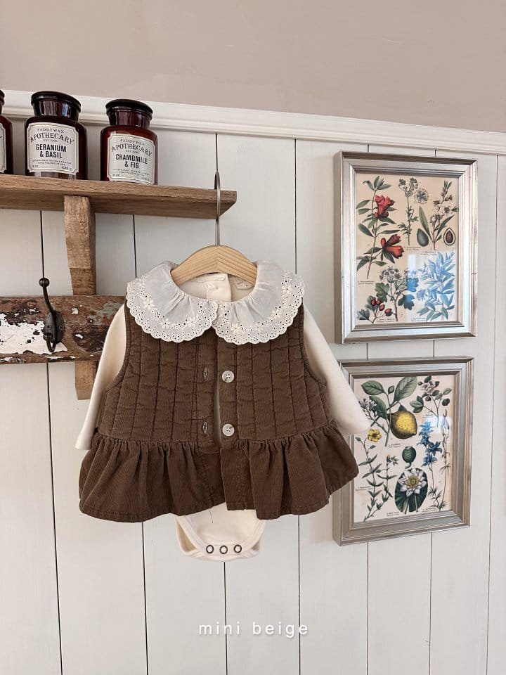 The Beige - Korean Baby Fashion - #onlinebabyshop - Collar Bodysuit - 6