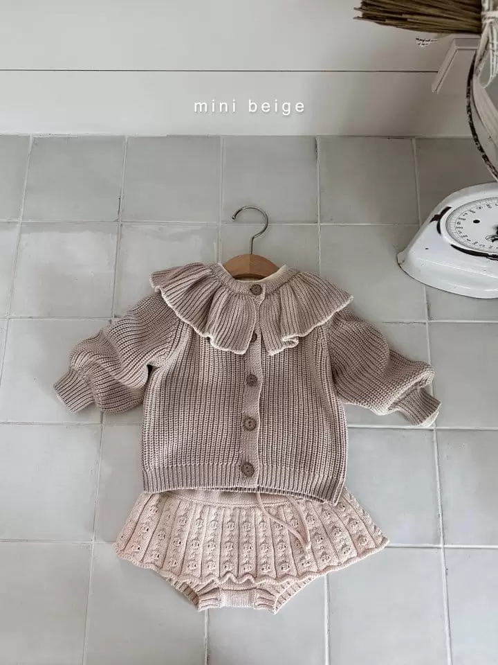 The Beige - Korean Baby Fashion - #onlinebabyboutique - Frill Knit Cardigan - 4