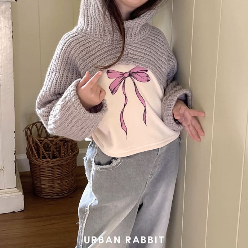 Urban Rabbit - Korean Children Fashion - #kidsstore - Velvet Ribbon Crop Tee - 10