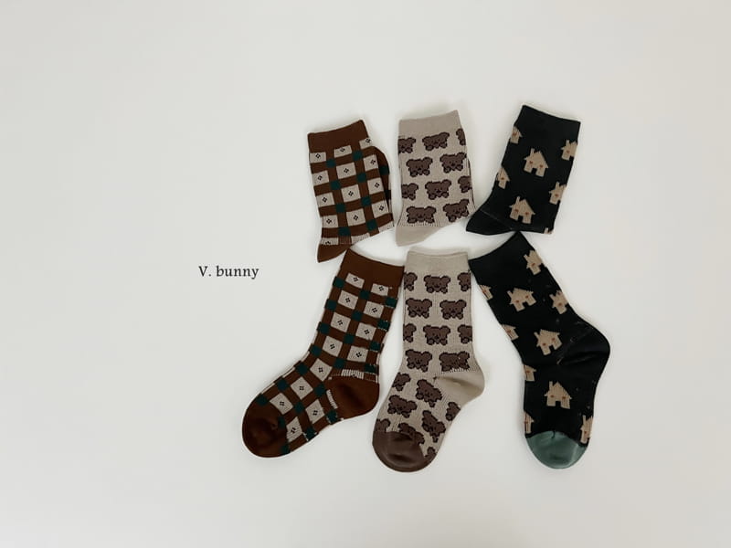 V Bunny - Korean Children Fashion - #kidzfashiontrend - House Socks Set - 4