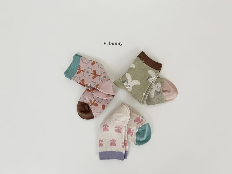 V Bunny - Korean Children Fashion - #childrensboutique - V V Socks Set - 3