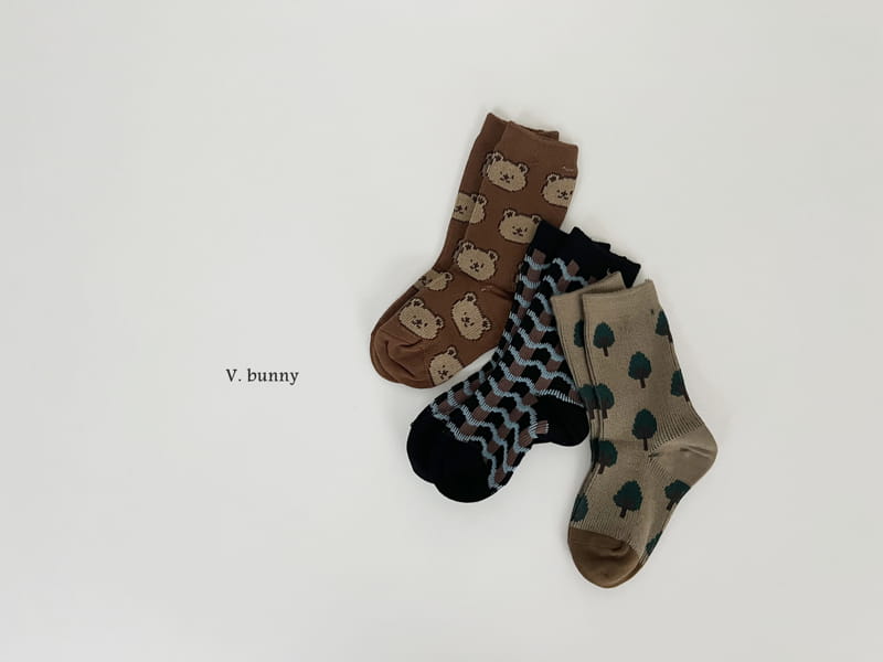 V Bunny - Korean Children Fashion - #childrensboutique - Wave Socks Set