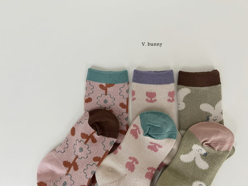 V Bunny - Korean Children Fashion - #childrensboutique - V V Socks Set - 4