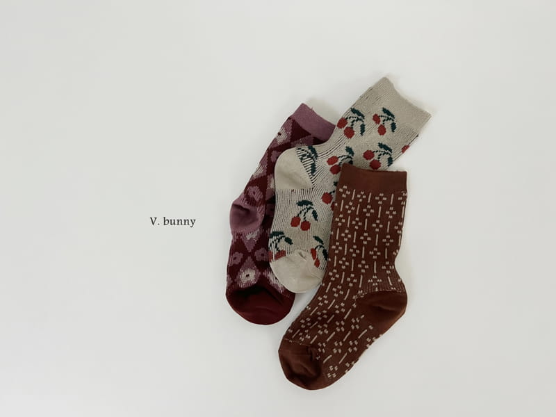 V Bunny - Korean Children Fashion - #designkidswear - Bacode Socks Set - 4