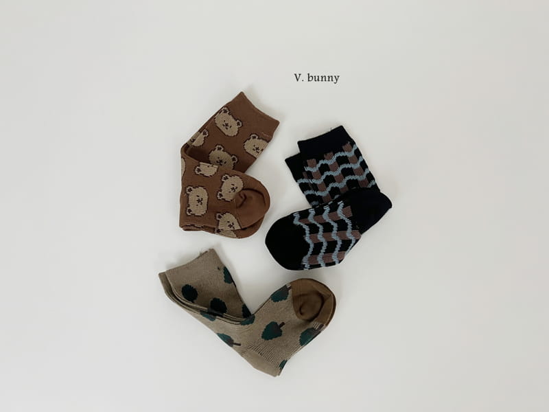 V Bunny - Korean Children Fashion - #discoveringself - Wave Socks Set - 3