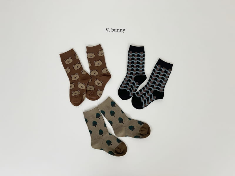 V Bunny - Korean Children Fashion - #discoveringself - Wave Socks Set - 4