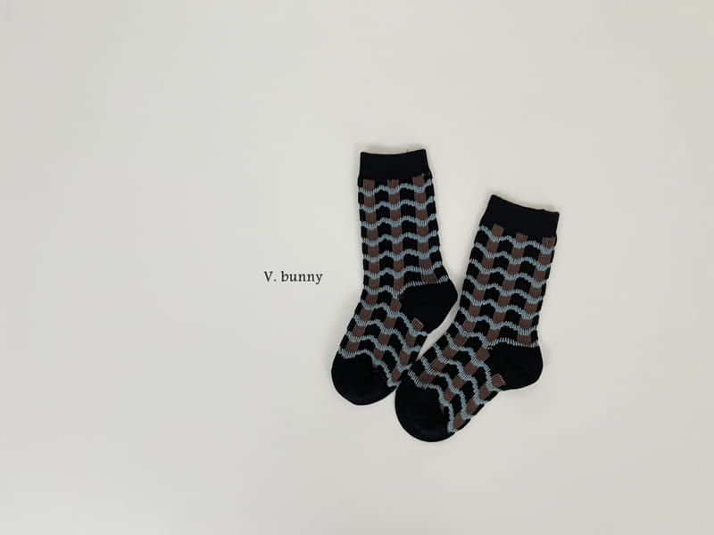 V Bunny - Korean Children Fashion - #kidsshorts - Wave Socks Set - 5